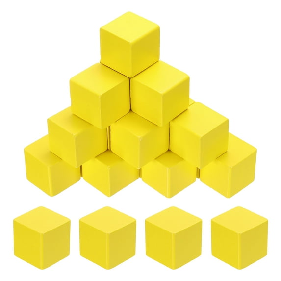 Uxcell 30 Pack Wood Blocks for Crafts, 3cm Unfinished Wood Cube Solid Wooden Blank Square Block for DIY Craft Projects Personalized Gifts, Yellow