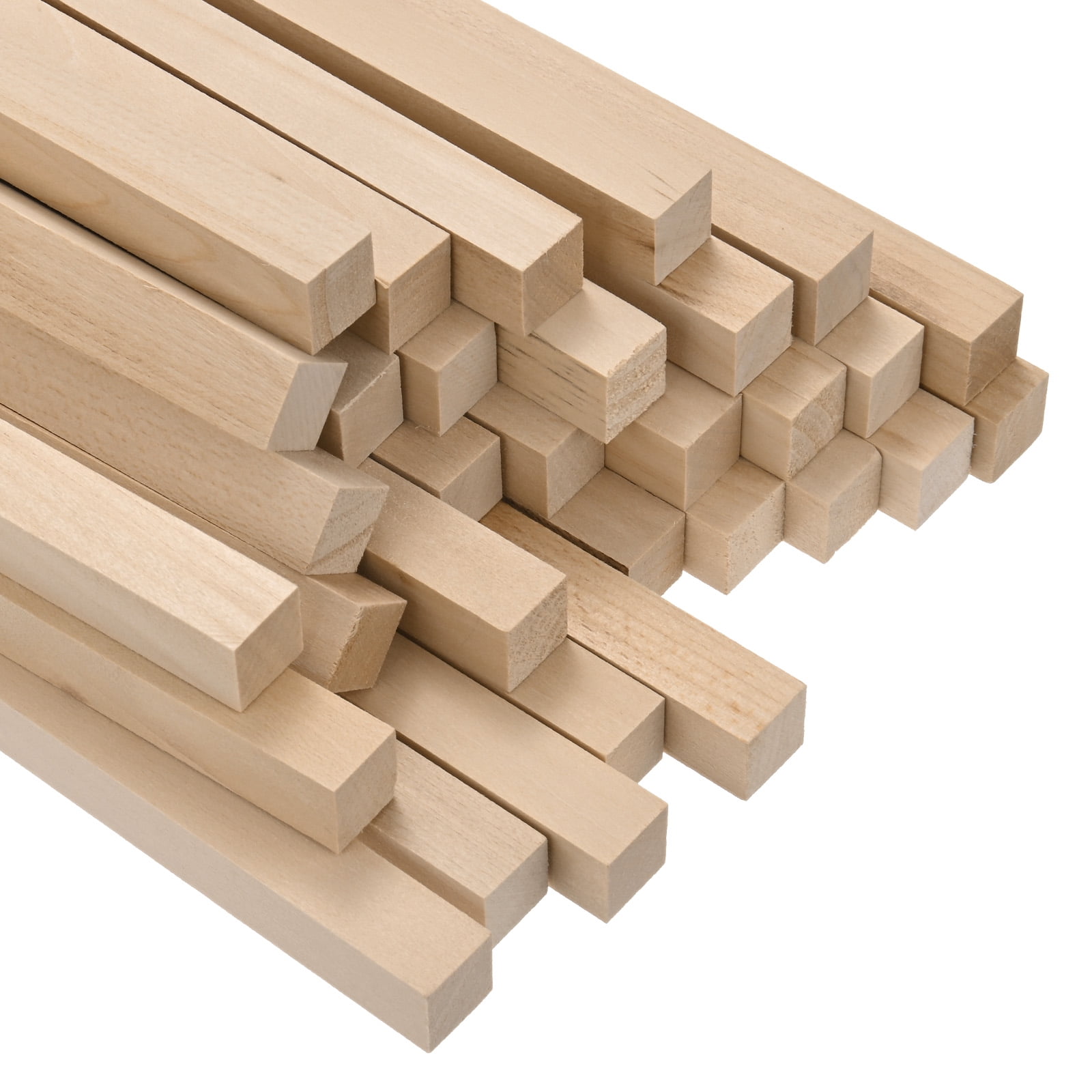 60 Pack Unfinished Square Wooden Dowels — 1/2" X 12", Paulownia Wood, For DIY Crafts, Painting, Model Building | Smooth, Burr-Free