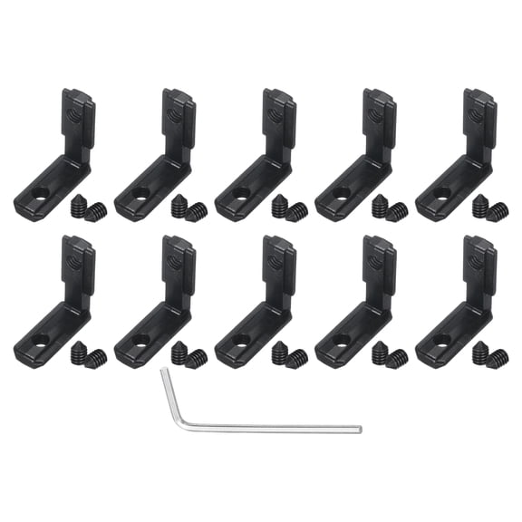 Uxcell 30 Packs 2020 Series T Slot L-Shape Interior Inside Corner Connector with M5 Screws and Wrench, Black