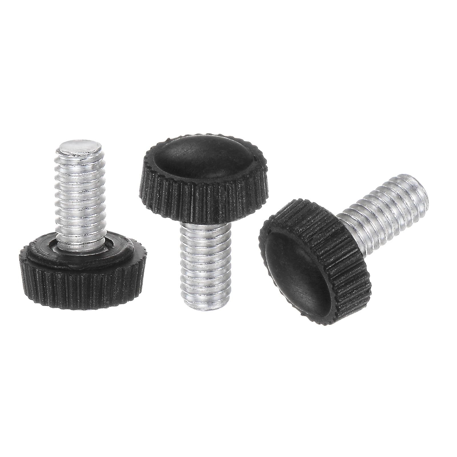 Uxcell 30 Packs M6 x 12mm Metric Male Thread Knurled Knobs Thumb Screw ...