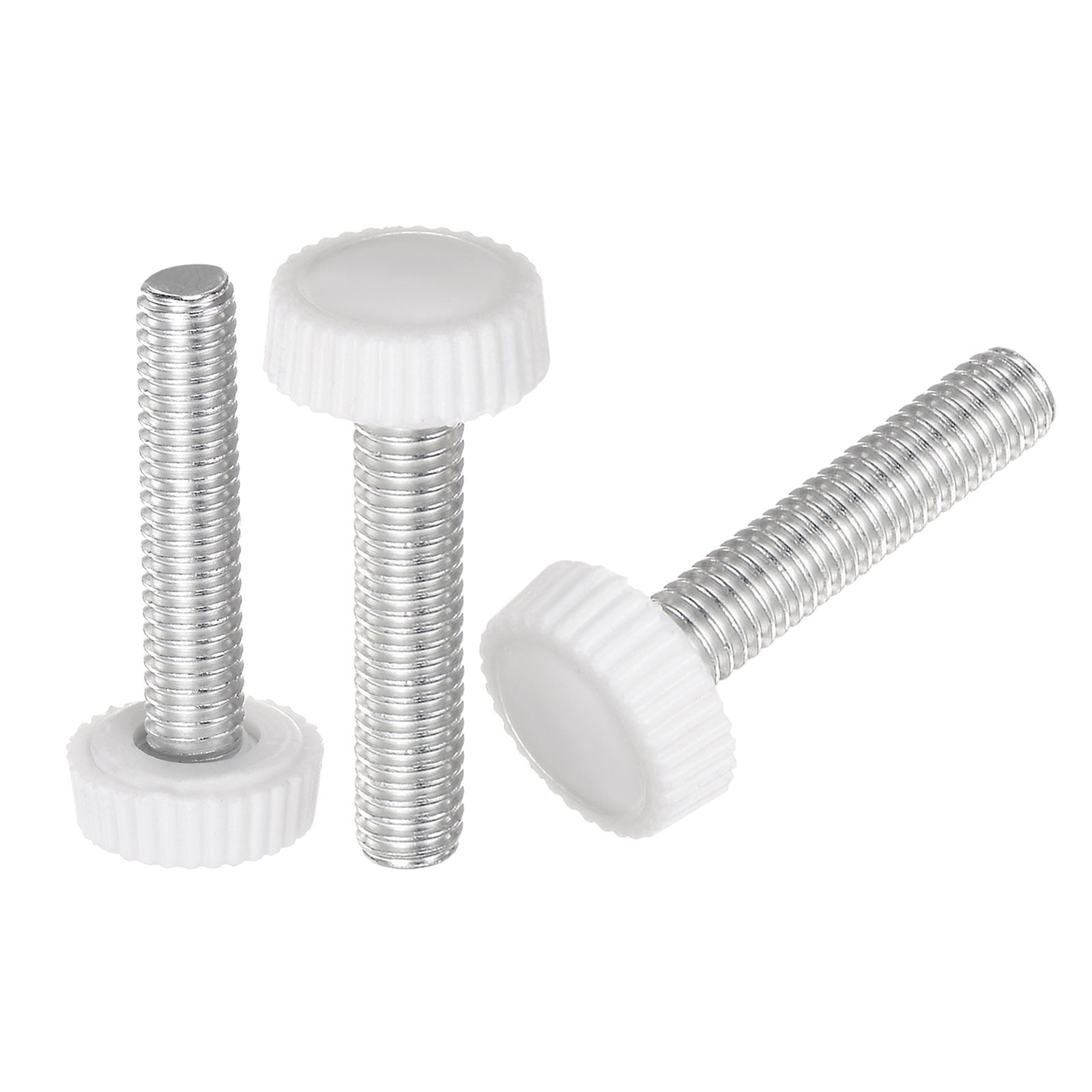 Uxcell 4 Sets Knurled Knobs Thumb Screws With Nuts Washers, Metric M6 X 35mm Zinc Plated Carbon Steel Stud 18mm Plastic Head Hand Knobs
