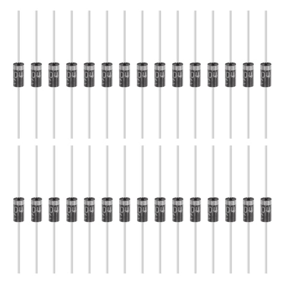 Uxcell 30 Pcs 1N4004 Diode for Rectification Diode, 1A 400V DO-41 Electronic Silicon Diodes for Charger Industrial Power Adapter Supply Inverter Switching Power Supply