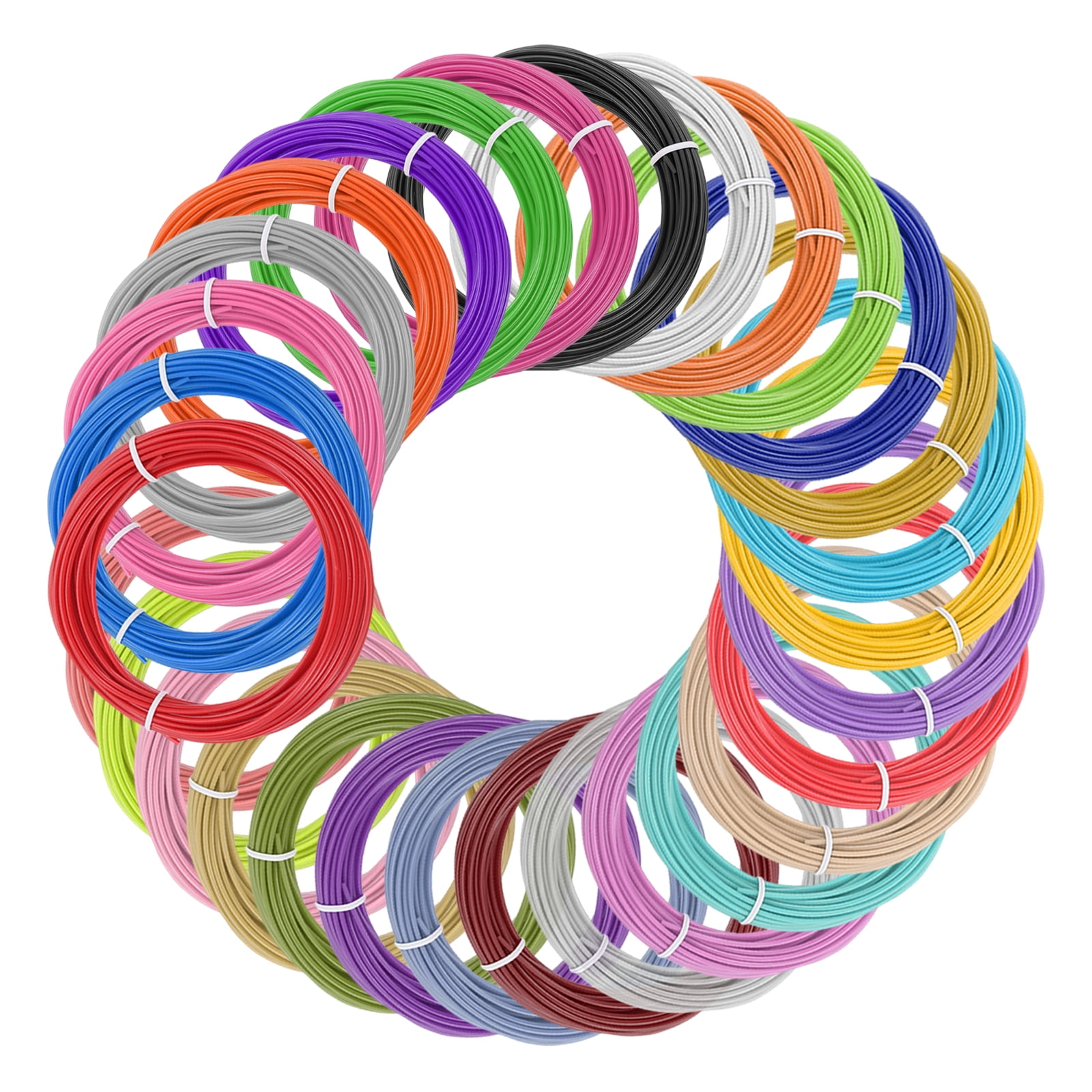 Uxcell 30 Pcs 3D Pen Filament, 1.75mm Dia 33ft Length PLA 3D Printing Pen Filament Refills for 1.75mm 3D Printing Pen, 30 Colors
