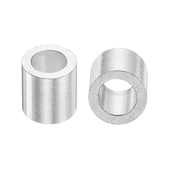 Uxcell 30 Pcs Aluminum Crimping Loop Sleeve, 3/16 Inch(5mm) Round Wire Rope Loop Sleeve Crimps Ferrule for Wire Rope and Electric Wires End Assortment