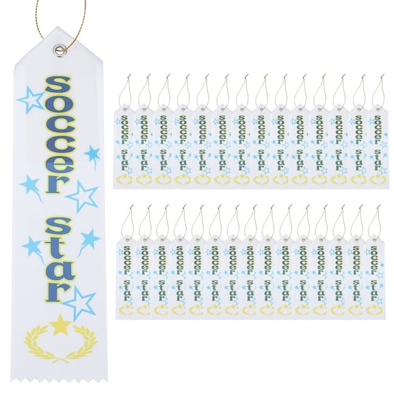 Uxcell Award Ribbons, Soccer Star Participation Ribbons Soccer Medal Ribbons Bulk Winner Recognition Ribbons 30