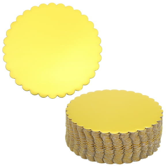 Uxcell 30 Pcs Cardboard Cake Rounds, 8 Inch Cake Board Circle Trays, Gold