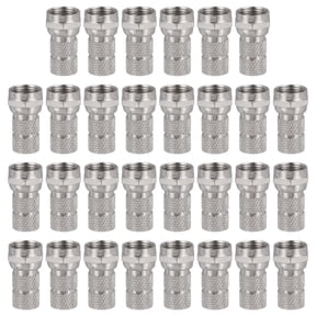 Uxcell 30 Pcs F Type Coaxial Cable Connectors , 75 Ohm Nickel Plating RG6 Coaxial Male Connector with Water Tight O Ring for Cable TV Antennas Routers Modems Satellite TV, Silver