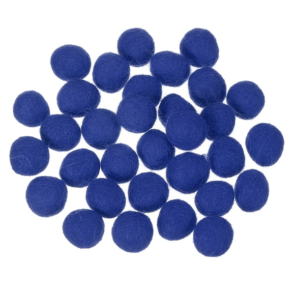 Uxcell 30 Pcs Wool Felt Balls Beads, 0.6 Inch Felt Pom Poms for Crafts, Handmade Pompoms Bulk Small Bead for Nursery Handicrafts and DIY Art Decoration, Navy Blue