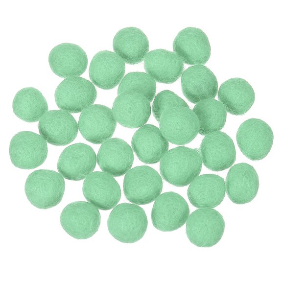 Uxcell 30 Pcs Wool Felt Balls Beads, 0.6 Inch Felt Pom Poms for Crafts, Handmade Pompoms Bulk Small Bead for Nursery Handicrafts and DIY Art Decoration, Light Green