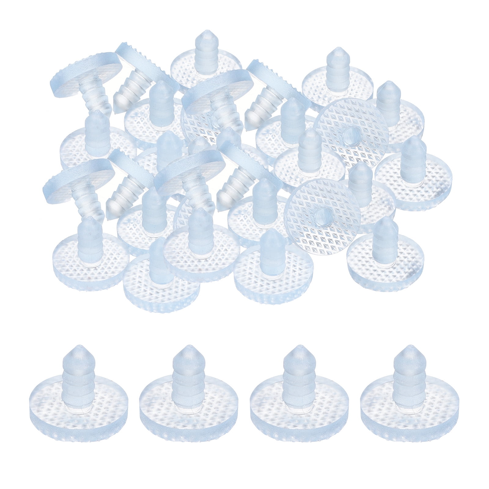 Uxcell 30 Pcs Glass Table Top Bumpers with Stem, 22mm/0.87" Clear ...