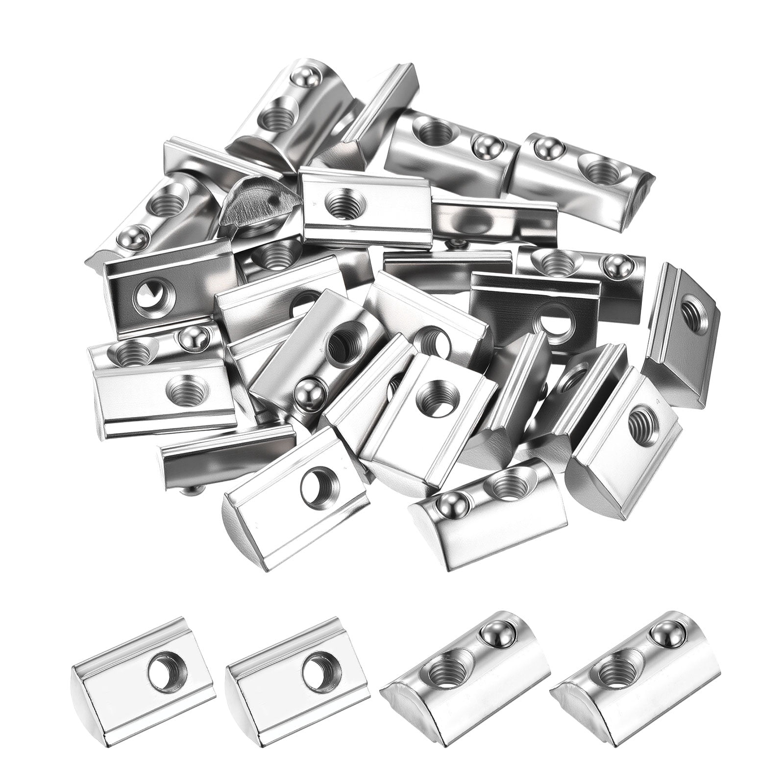 Uxcell 30 Pcs Half Round t Spring Nut - [M6-1] 4545 Series Roll in ...