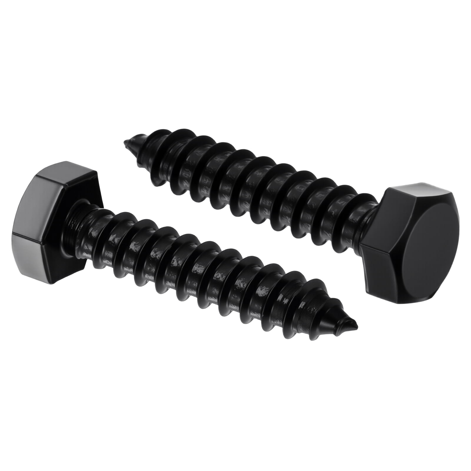 Uxcell 30 Pcs Hex Head Lag Screws - 5/16"x1-1/2" Stainless Steel 18-8 (304) Lag Bolts Hexagon Head Heavy Duty Wood Screws for Wood, Decks, Fences, Furniture, Black