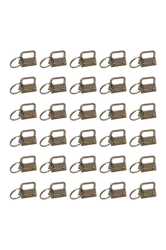 30 Pcs Key Fob Hardware, 1in 26mm Wristlet Clasp Sets with Key Rings for Keychain Making Supplies Lanyards Bag DIY Crafts, Bronze