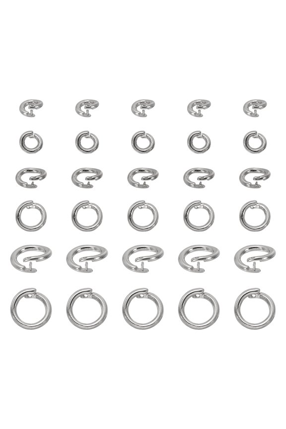30 Pcs Locking Jump Rings 5.5/7.5/10mm Round Twist Clasp Open End Jump Rings Connector Link for DIY Craft Jewelry Making Findings Necklace Bracelet Keychain, White Gold