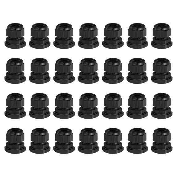 Uxcell 30 Pcs M25 Cable Gland, 12-15mm Wire Hole Waterproof Nylon Cable Joint for Cable Fixing, Wiring, Repairing, Gland Replacement, Electrical Appliances, Black
