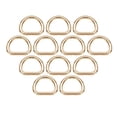 thumbnail image 1 of Uxcell 30 Pcs Metal D Rings 3/4" ID 0.15 inch Thickness Opening Zinc Alloy for Keyrings Bags Straps Belts Light Gold, 1 of 5