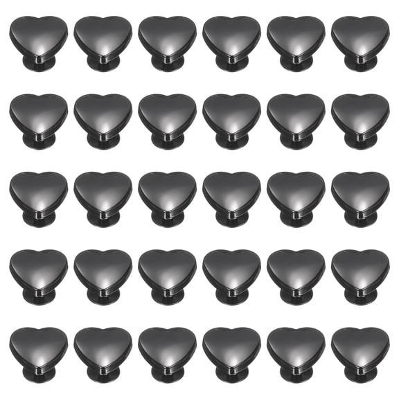 Uxcell 30 Pcs Metal Stud Rivets 14mm Heart Shape Decoration Screw Back Studs, Black