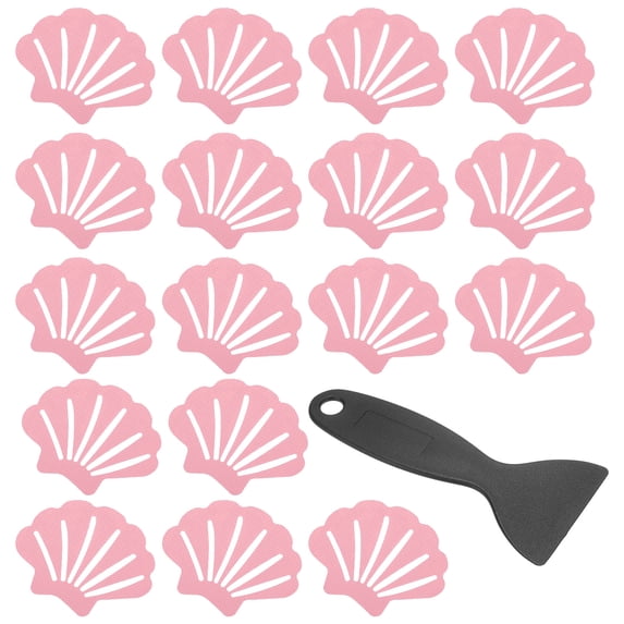 Uxcell 30 Pcs Non Slip Bathtub Stickers with Scraper Bathroom Anti Slip Pink