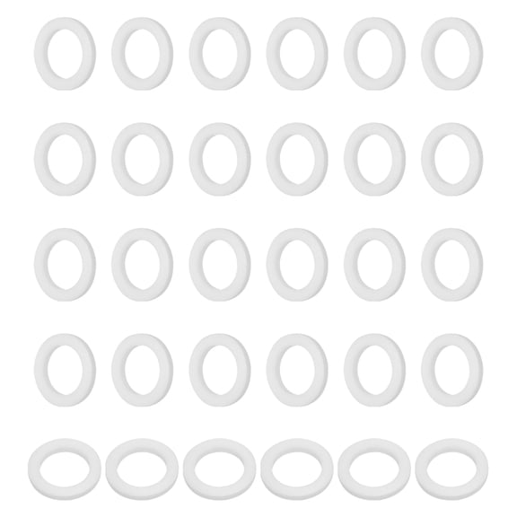 Uxcell 30 Pcs PTFE Flat Washers Sealing Spacer Flange Gasket for Machines Pipe Valves Oil Gas Industries 12x18x2mm