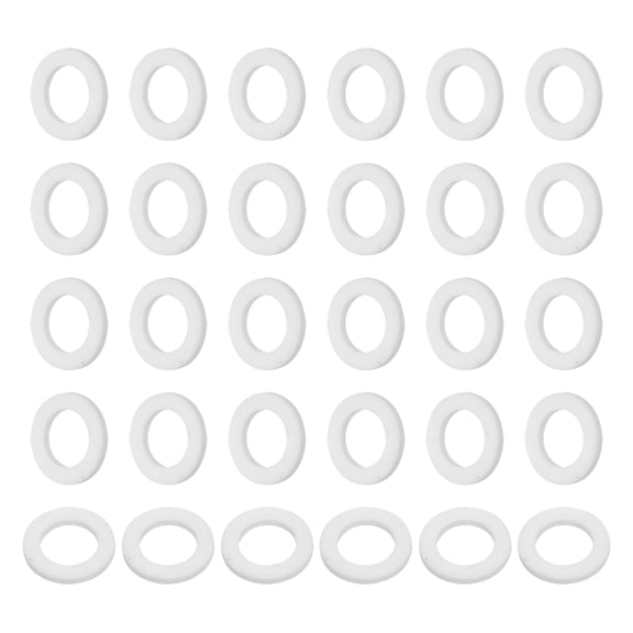 Uxcell 30 Pcs PTFE Flat Washers Sealing Spacer Flange Gasket for Machines Pipe Valves Oil Gas Industries 12x19x2mm