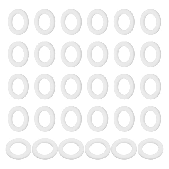 Uxcell 30 Pcs PTFE Flat Washers Sealing Spacer Flange Gasket for Machines Pipe Valves Oil Gas Industries 14x22x2mm