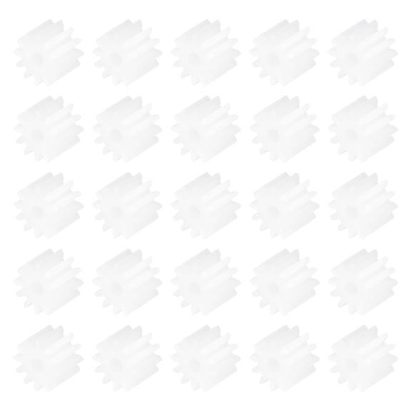 Uxcell 30 Pcs Plastic Gears 12 Teeth Plastic Motor Gear Model 122A Reduction Gear for RC Car Model DIY Robot (White, Module 0.5)