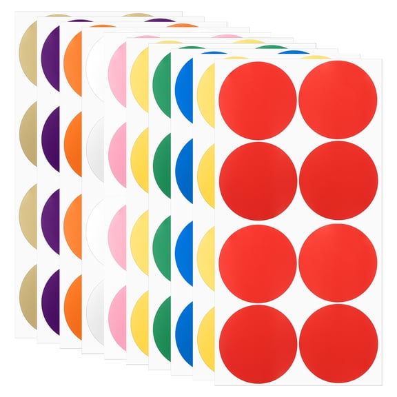 Uxcell 30 Pcs Round Colored Stickers 2" for Office Shop Marking Classification, Ten Colors