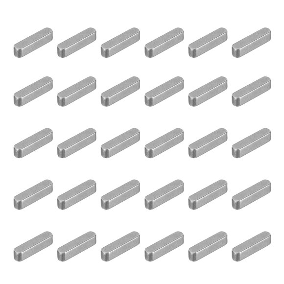 Uxcell 30 Pcs Round Ended Feather Key Carbon Steel Drive Shaft Parallel Keys Keyway Stock Assortment 0.39 x 0.12 x 0.12"