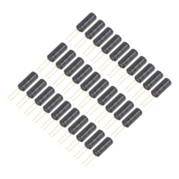 Uxcell 30 Pcs SW-520D Vibration Sensor, 12V 20mA Metal Ball Tilt Shaking Position Switch for Toys DIY Electronics Projects Appliances Security Systems, Black/Golden