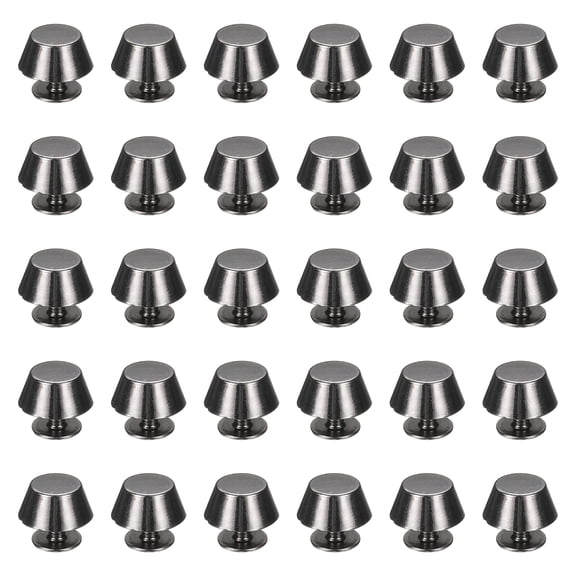 Uxcell 30 Pcs Screw Back Rivets 12mm Feet Flat Head Metal Studs, Black