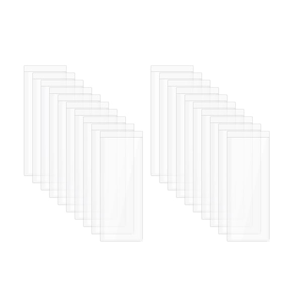 Uxcell 30Pcs Self Adhesive Index Card Pockets with Top Open for Loading, 2.8 x 1.1 Inch Clear Index Card Label Holder Photo Sleeves for Office Home Library Card Storage Bin