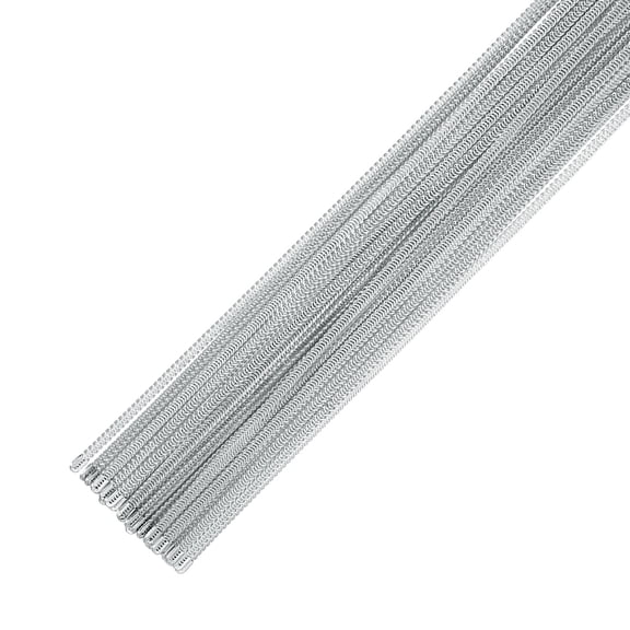 Uxcell 30 Pcs Steel Corset Boning, 12.6 Inch Length 0.2 Inch Width Spiral Flat Metal Boning for Sewing Corset Stays Neckline Support Lacing Costume Skirt Making Supplies, Silver