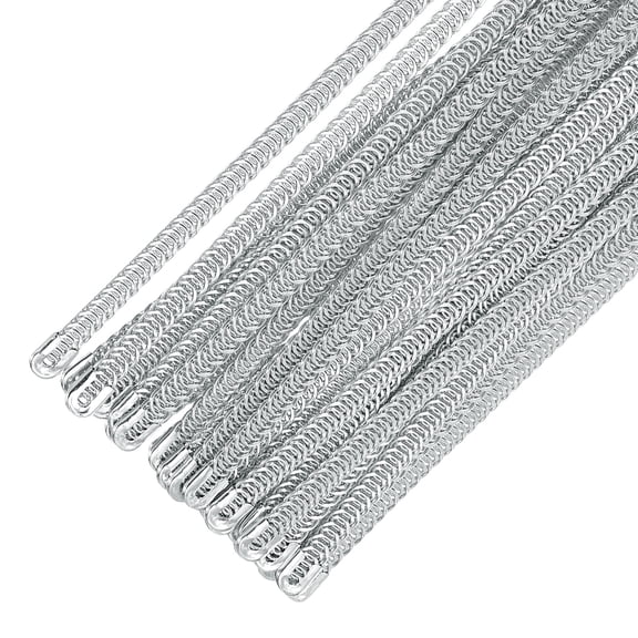 Uxcell 30 Pcs Steel Corset Boning, 6.3 Inch Length 0.24 Inch Width Spiral Flat Metal Boning for Sewing Corset Stays Neckline Support Lacing Costume Skirt Making Supplies, Silver