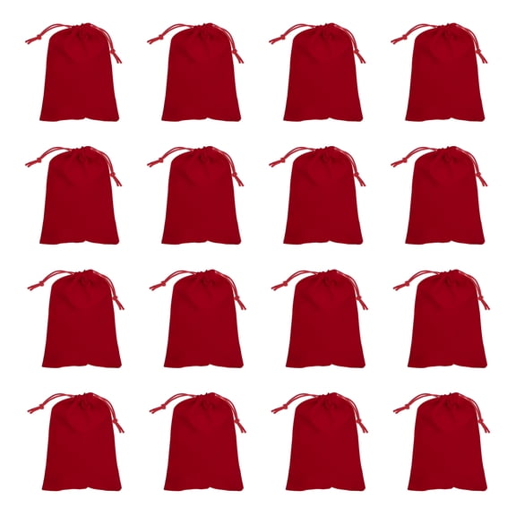 Uxcell 30 Pcs Velvet Drawstring Bags, 10 x 8 Inch Large Velvet Cloth Jewelry Gift Pouches with Drawstring, Favor Candy Bag Dust Bag for Wedding Birthday Party Christmas, Red