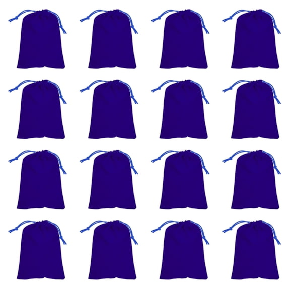 Uxcell 30 Pcs Velvet Drawstring Bags, 10 x 8 Inch Large Velvet Cloth Jewelry Gift Pouches with Drawstring, Favor Candy Bag Dust Bag for Wedding Birthday Party Christmas, Blue