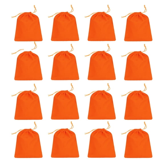 Uxcell 30 Pcs Velvet Drawstring Bags, 7 x 5 Inch Large Velvet Cloth Jewelry Gift Pouches with Drawstring, Favor Candy Bag Dust Bag for Wedding Birthday Party Christmas, Orange