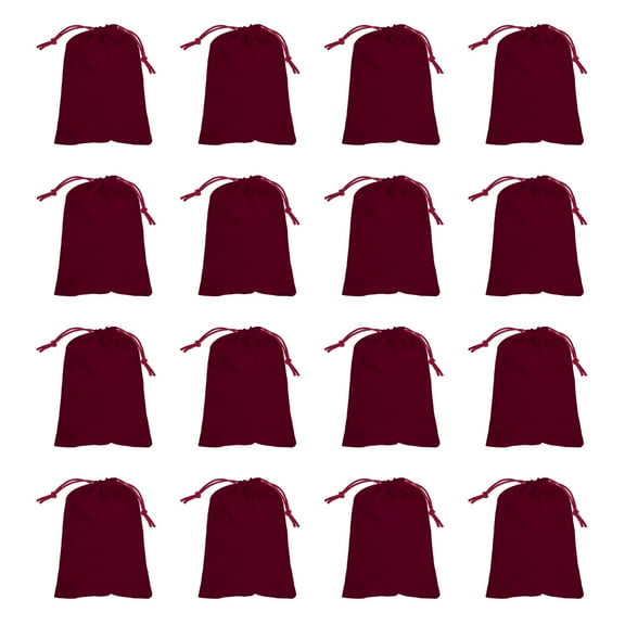 Uxcell 30 Pcs Velvet Drawstring Bags, 9 x 7 Inch Large Velvet Cloth Jewelry Gift Pouches with Drawstring, Favor Candy Bag Dust Bag for Wedding Birthday Party Christmas, Wine Red