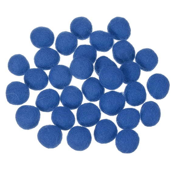 Uxcell 30 Pcs Wool Felt Balls Beads, 0.6 Inch Felt Pom Poms for Crafts, Handmade Pompoms Bulk Small Bead for Nursery Handicrafts and DIY Art Decoration, Blue