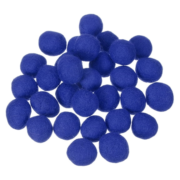 Uxcell 30 Pcs Wool Felt Balls Beads, 0.8 Inch Felt Pom Poms for Crafts, Handmade Pompoms Bulk Small Bead for Nursery Handicrafts and DIY Art Decoration, Navy Blue