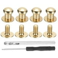 thumbnail image 1 of Uxcell 30 Set 8*7.5*6mm Spikes for Clothes Screw Flat Head Spikes Rivets Metal Light Gold, 1 of 6