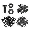 thumbnail image 1 of Uxcell 30 Set M4x10mm Nylon Plastic Cross Round Head Screw Phillips Bolts Hex Nuts Flat Washers Assortment Kit, Metric Full Thread Bolt Fasteners for DIY Machine Assembly, Black, 1 of 7