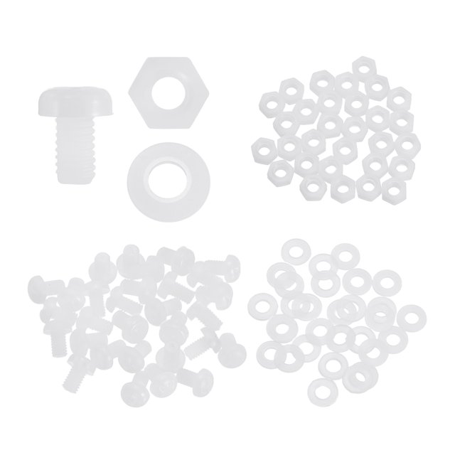 Plastic Thread Fasteners Uxcell 30 Set M4x6mm Nylon Plastic Cross Round Head Screw Phillips ...