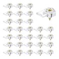 thumbnail image 1 of Uxcell 30 Set Mirror Holder Clips 4mm Circular Glass Clip Glass Cabinet Clips, Clear Plastic, 1 of 6