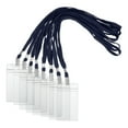 thumbnail image 1 of Uxcell 30 Set Name Tag Holders with Lanyard, Plastic Waterproof Badge Holder with Alligator Clip Lanyards for ID Badges Office Teacher Events Meetings, Navy(3x2 Inch), 1 of 6