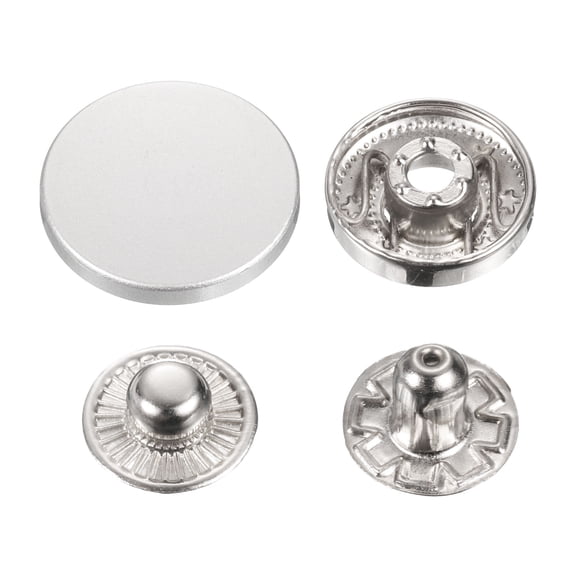 Uxcell 30 Set Press-Stud Cap Button 20mm Metal Snap Fastener, Matte Sand
