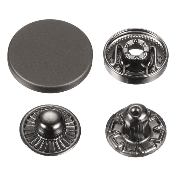 Uxcell 30 Set Press-Stud Cap Button 20mm Metal Snap Fastener for Leathers, Black