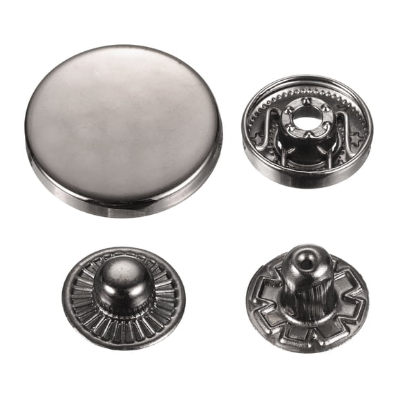 Uxcell 30 Set Press-Stud Cap Button 23mm Metal Snap Fastener for Leathers, Gun