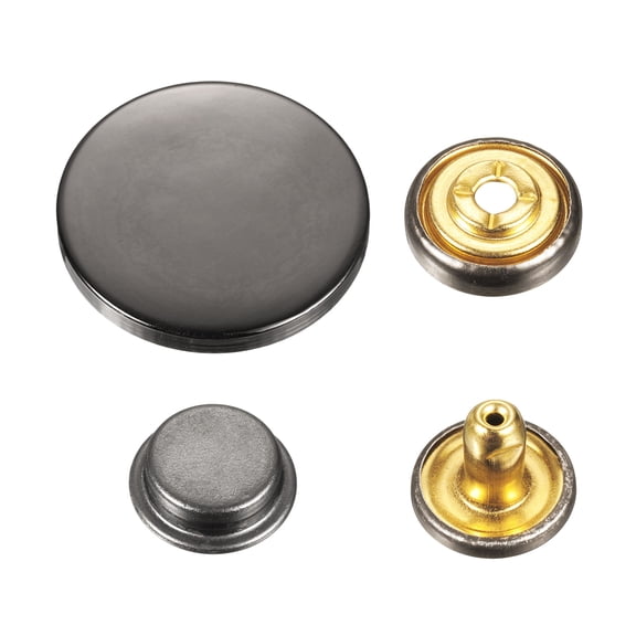 Uxcell 30 Set Press-Stud Cap Button 25mm Metal Snap Fastener for Canvas, Gun
