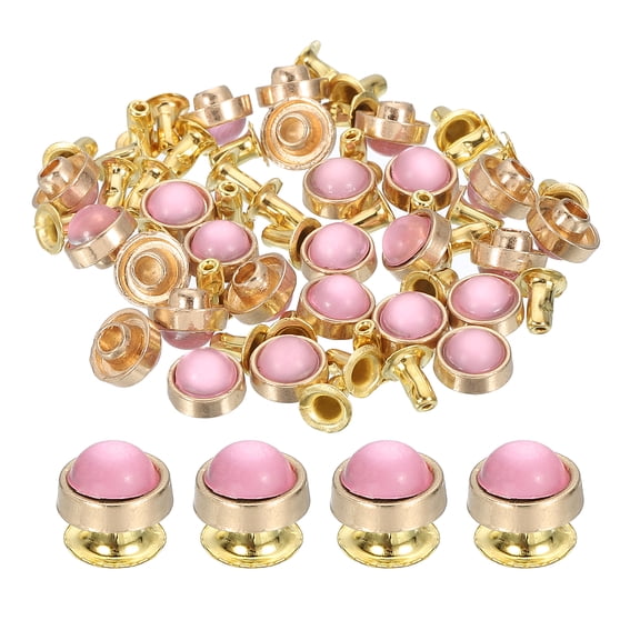 Uxcell 30 Set Turquoise Rapid Rivets Studs, 8mm DIY Leather Rivets, Gold/Pink