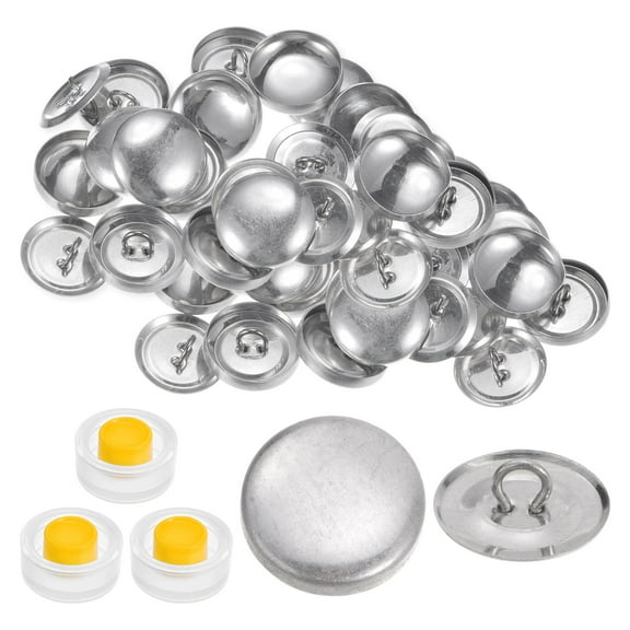 Uxcell 30 Sets Self Cover Button Kit 19mm Aluminum Button with Tools for DIY